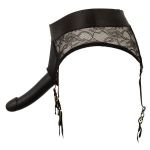 Черный женский страпон Strap-on Set: трусики и насадка