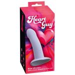 Голубой вибростимулятор на присоске Heart Guy - 17 см.