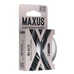 Черные утолщенные презервативы MAXUS Extra Strong с железным кейсом - 3 шт.