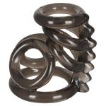 Дымчатая насадка на пенис и мошонку с гребнем Penis Hodenring