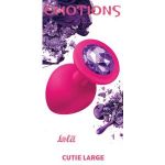 Большая розовая анальная пробка Emotions Cutie Large с фиолетовым кристаллом - 10 см.