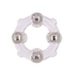 Эрекционное кольцо с 4 бусинами MENZSTUFF STUD RING CLEAR
