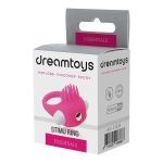 Розовое эрекционное кольцо с щеточкой Silicone Stimu Ring