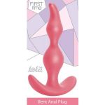 Розовая анальная пробка Bent Anal Plug Black - 13 см.