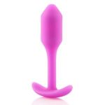 Розовая пробка для ношения B-vibe Snug Plug 1 - 9,4 см.