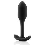 Чёрная пробка для ношения B-vibe Snug Plug 1 - 9,4 см.