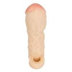 Закрытая удлиняющая насадка на пенис с подхватом мошонки Thicker & Bigger Extension - 17 см.