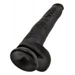 Чёрный фаллоимитатор-гигант 14  Cock with Balls - 37,5 см.