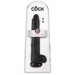 Чёрный фаллоимитатор-гигант 14  Cock with Balls - 37,5 см.