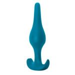 Бирюзовая анальная пробка Smooth - 12,5 см.