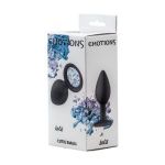 Чёрная анальная пробка Emotions Cutie Small с прозрачным кристаллом - 7,5 см.