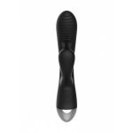 Чёрный вибратор E-Stimulation Rabbit Vibrator с электростимуляцией - 19 см.