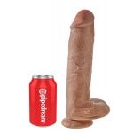 Фаллоимитатор-мулат на присоске 11  Cock with Balls - 28 см.