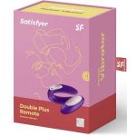Фиолетовый вибратор для пар Satisfyer Double Plus Remote с пультом ДУ