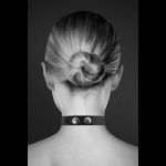 Чокер с надписью COLLIER STRASS SLAVE CUIR BOVIN