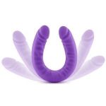 Фиолетовый двусторонний фаллоимитатор 18 inch Silicone Slim Double Dong  - 45,7 см.