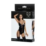 Боди Katherin из материала wetlook на шнуровке