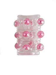 Прозрачная сквозная насадка на пенис с цветными шариками