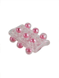 Прозрачная сквозная насадка на пенис с цветными шариками