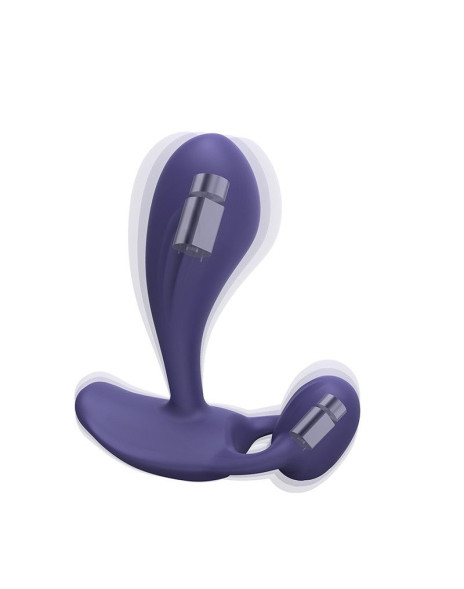 Темно-синий вибромассажер Witty P&amp;amp;G Vibrator with Remote Control