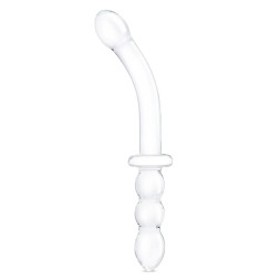 Прозрачный ребристый двусторонний стимулятор Ribbed G-Spot - 30 см.