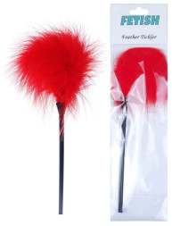 Красная пуховка для любовных игр - 28 см.