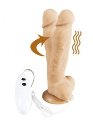 Телесный вибратор-ротатор на присоске Cesar Vibrator &amp;amp; Rotator - 17,5 см.