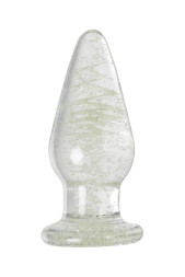 Прозрачная, светящаяся в темноте анальная втулка - 9,8 см.