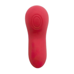 Красный вибратор в трусики Funtown Caleo с магнитным держателем-розой