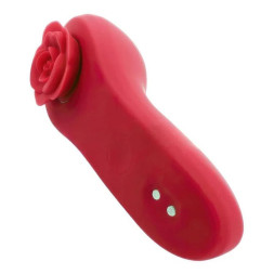 Красный вибратор в трусики Funtown Caleo с магнитным держателем-розой
