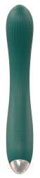 Зеленый вибратор для G-точки - 20 см.
